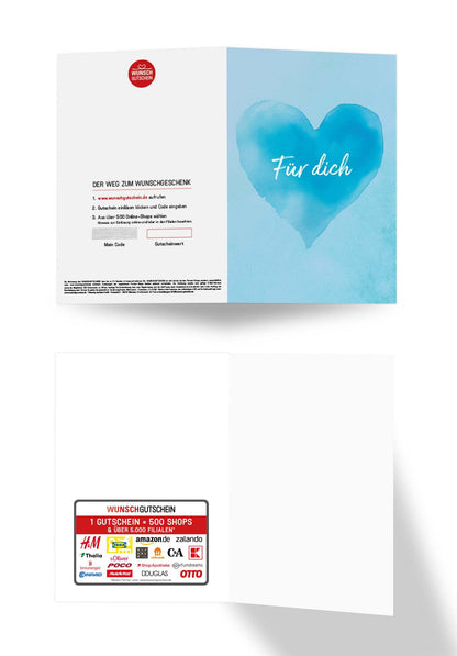 Wunschgutschein Für dich - Herz Blau PDF – Geschenkgutschein Ansicht 3