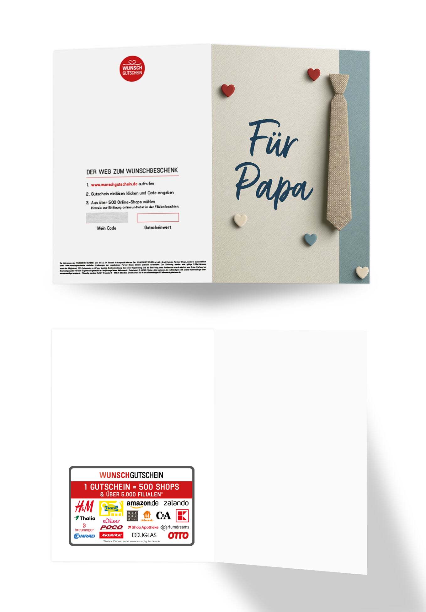 Wunschgutschein Für Papa - Krawatte und Herzen PDF – Geschenkgutschein Ansicht 3