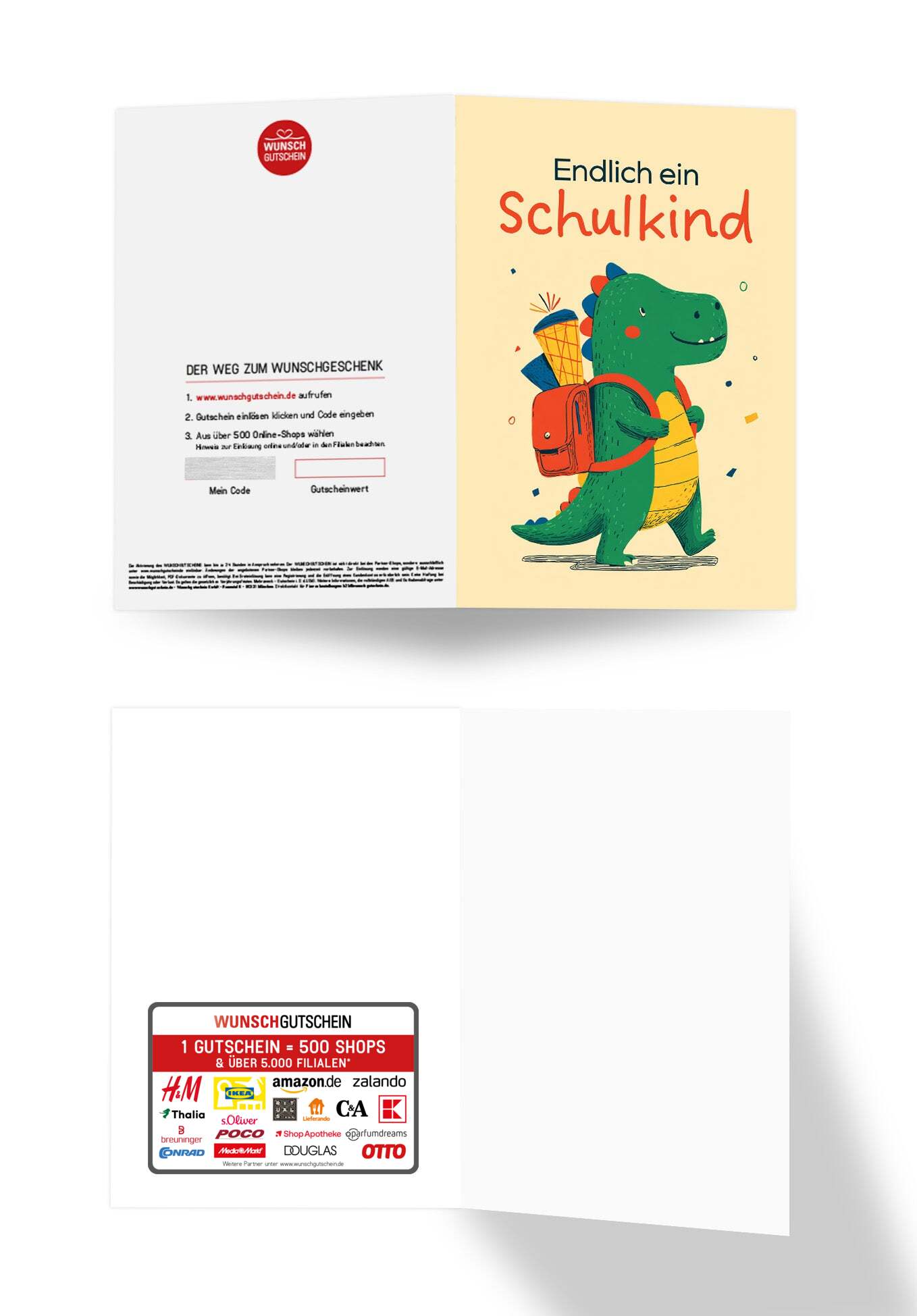 Wunschgutschein Endlich ein Schulkind - Dino – Geschenkgutschein Ansicht 3