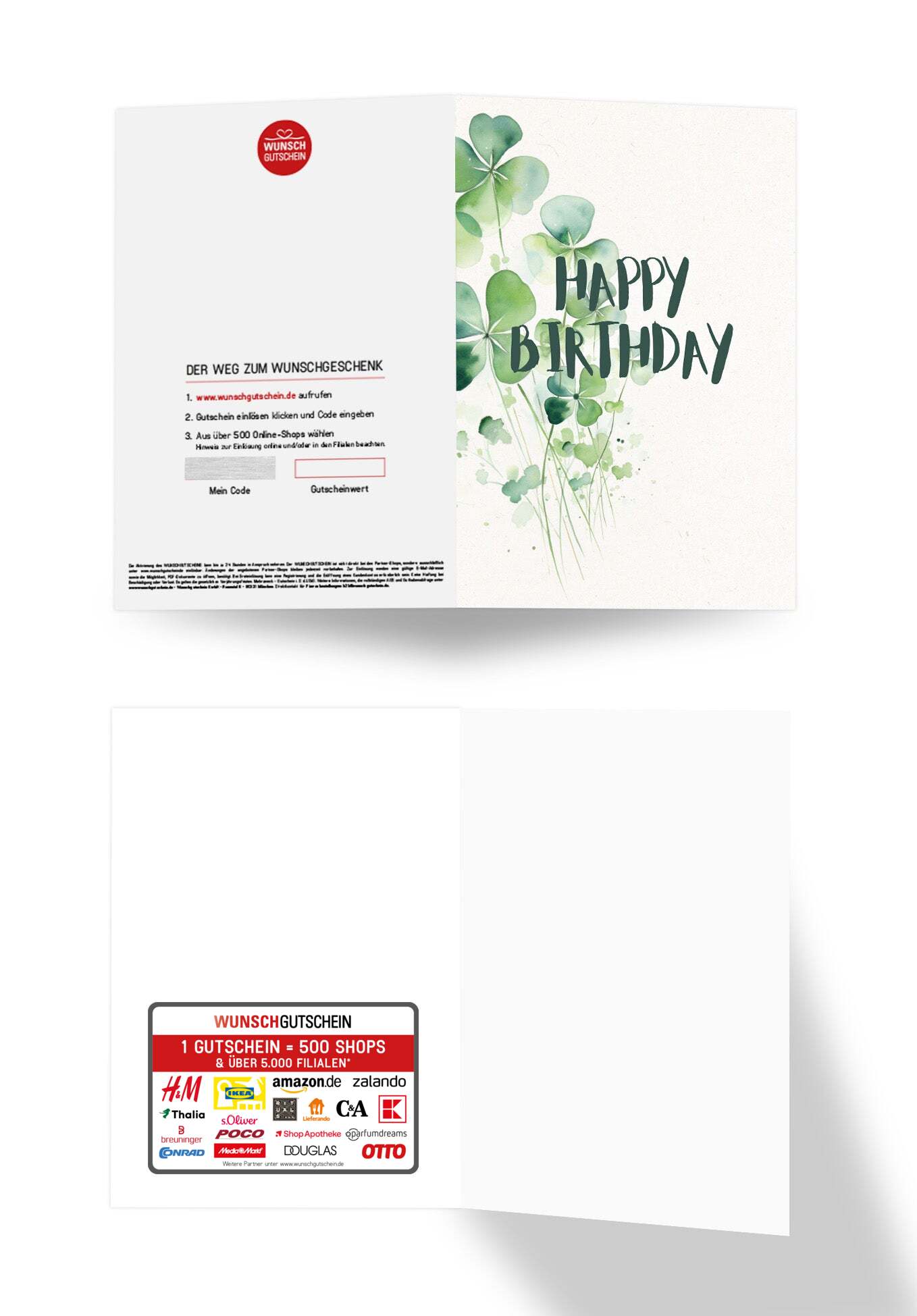 Wunschgutschein Happy Birthday - Kleeblatt – Geschenkgutschein Ansicht 3