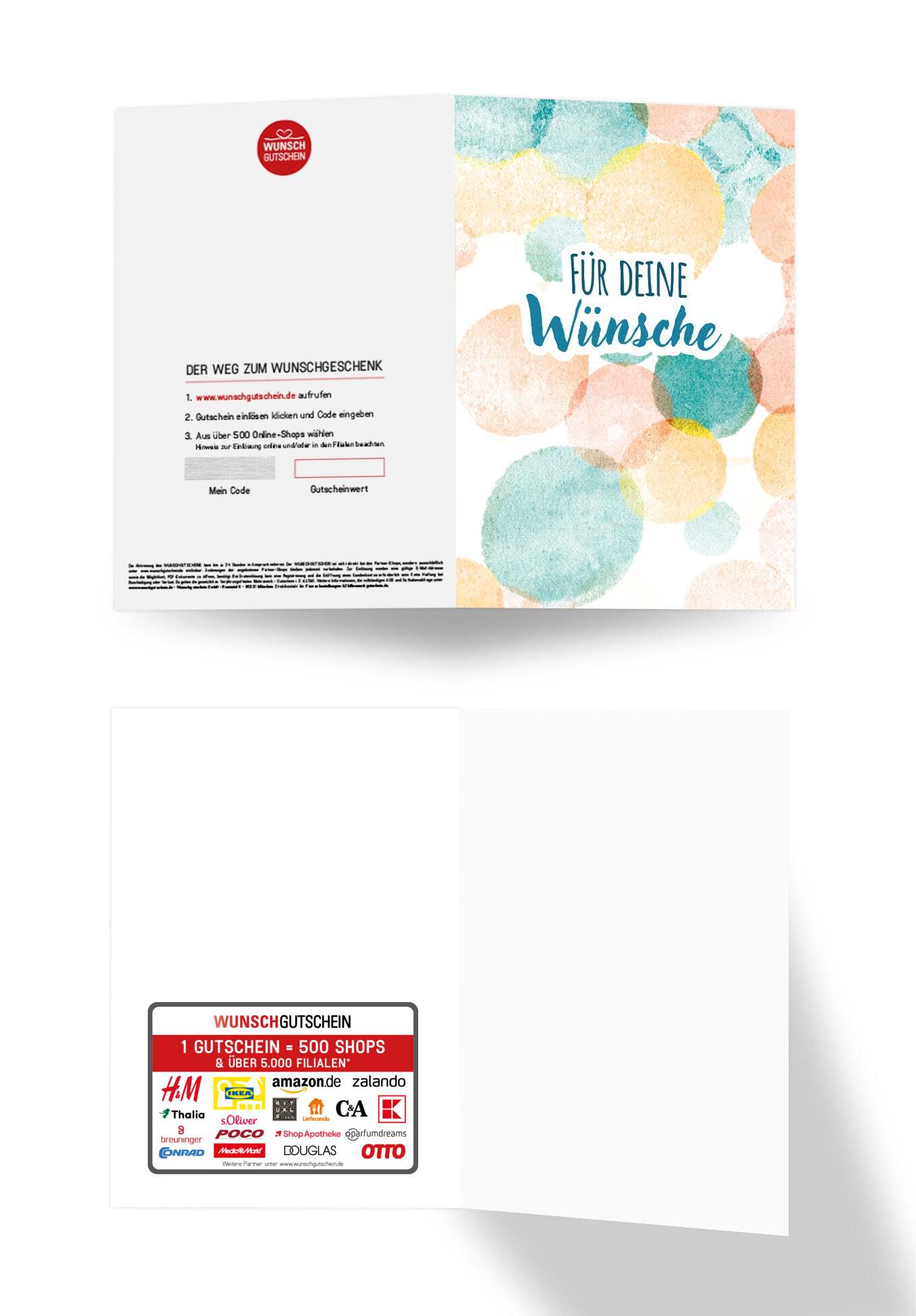 Wunschgutschein Für deine Wünsche - Bunte Kreise – Geschenkgutschein Ansicht 3