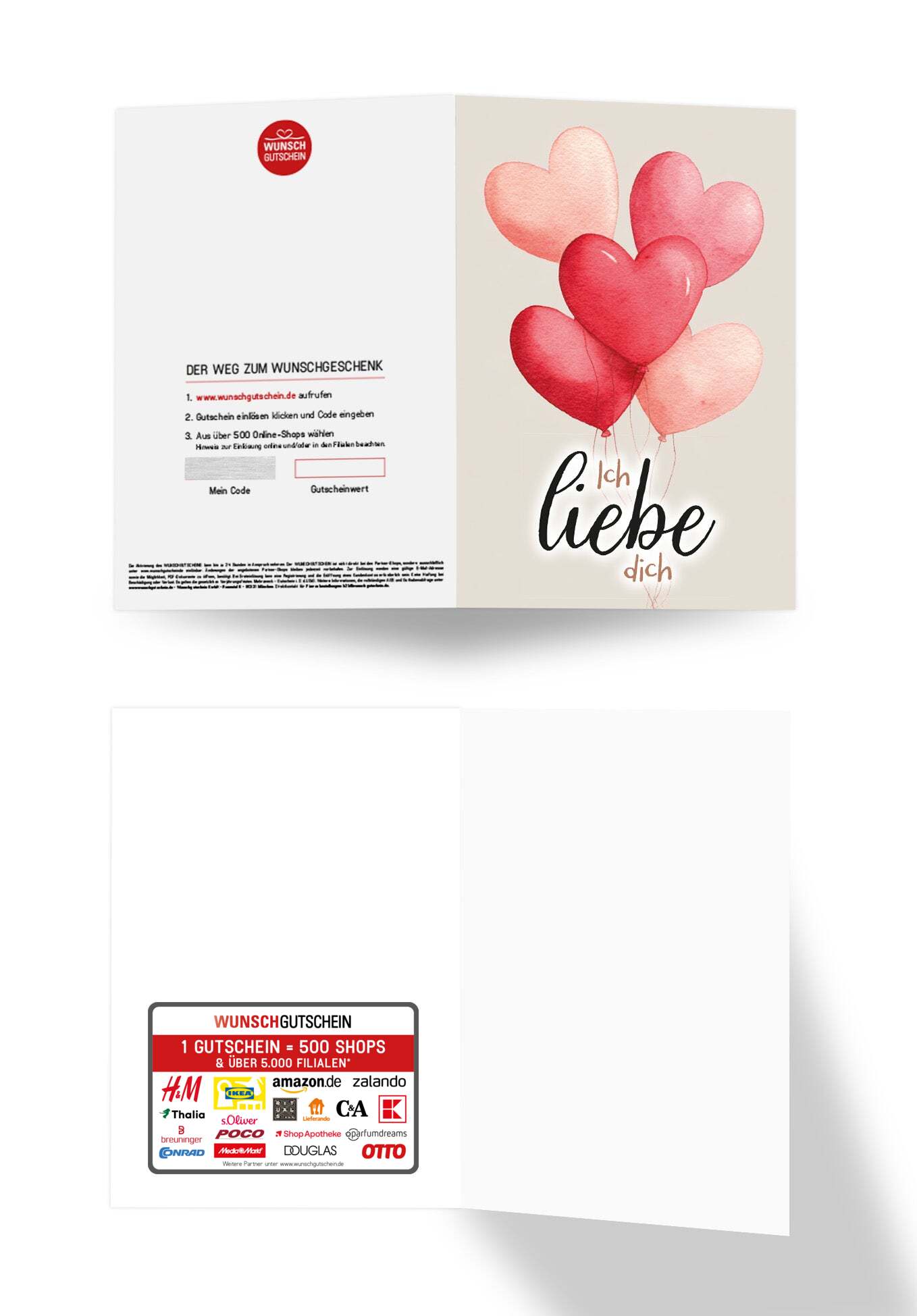 Wunschgutschein Ich liebe dich - Herzballons – Geschenkgutschein Ansicht 3