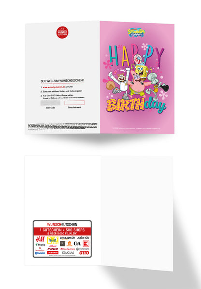 Wunschgutschein Spongebob - Happy Birthday - Pink – Geschenkgutschein Ansicht 3