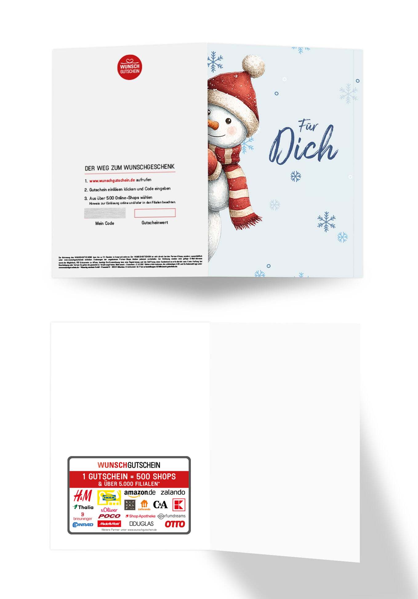 Wunschgutschein Für Dich - Schneemann – Geschenkgutschein Ansicht 3