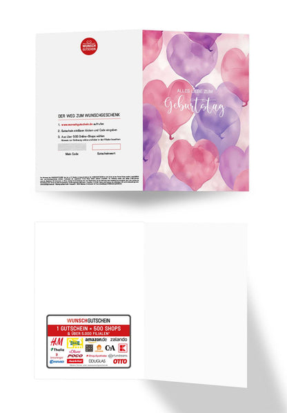 Wunschgutschein Alles Liebe zum Geburtstag - Herzen Pink – Geschenkgutschein Ansicht 3