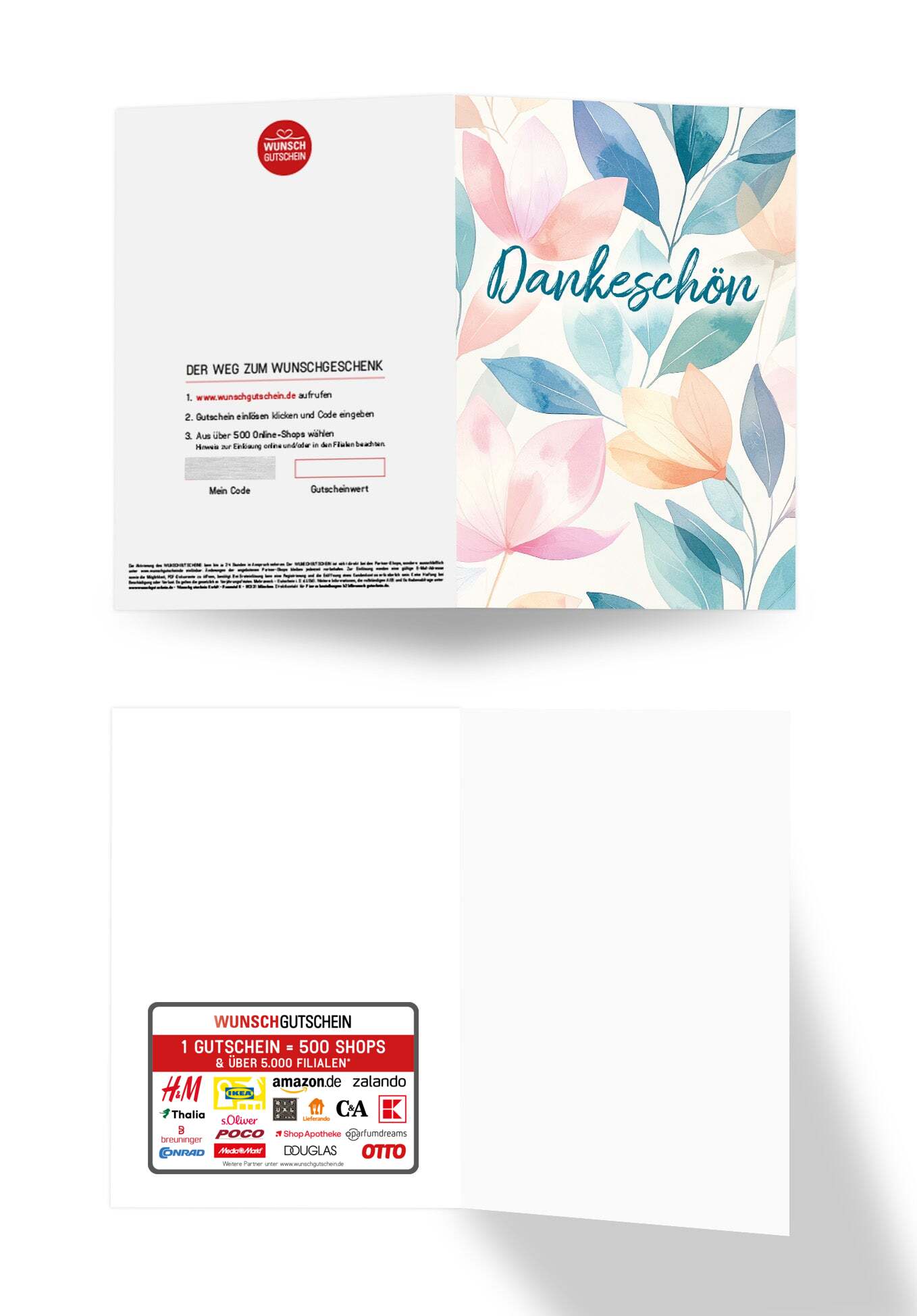 Wunschgutschein Dankeschön - Blätter Bunt PDF – Geschenkgutschein Ansicht 3