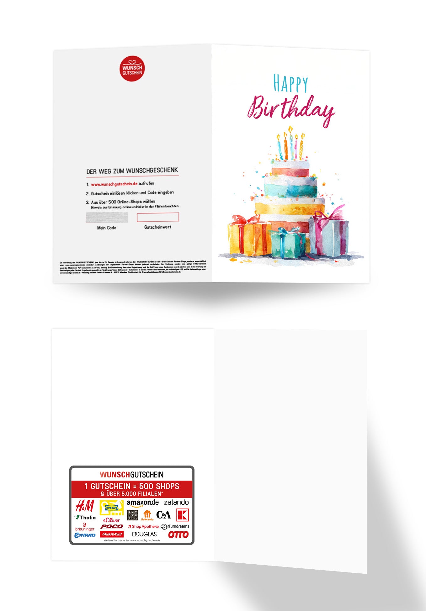 Wunschgutschein Happy Birthday - Torte Aquarell – Geschenkgutschein Ansicht 7