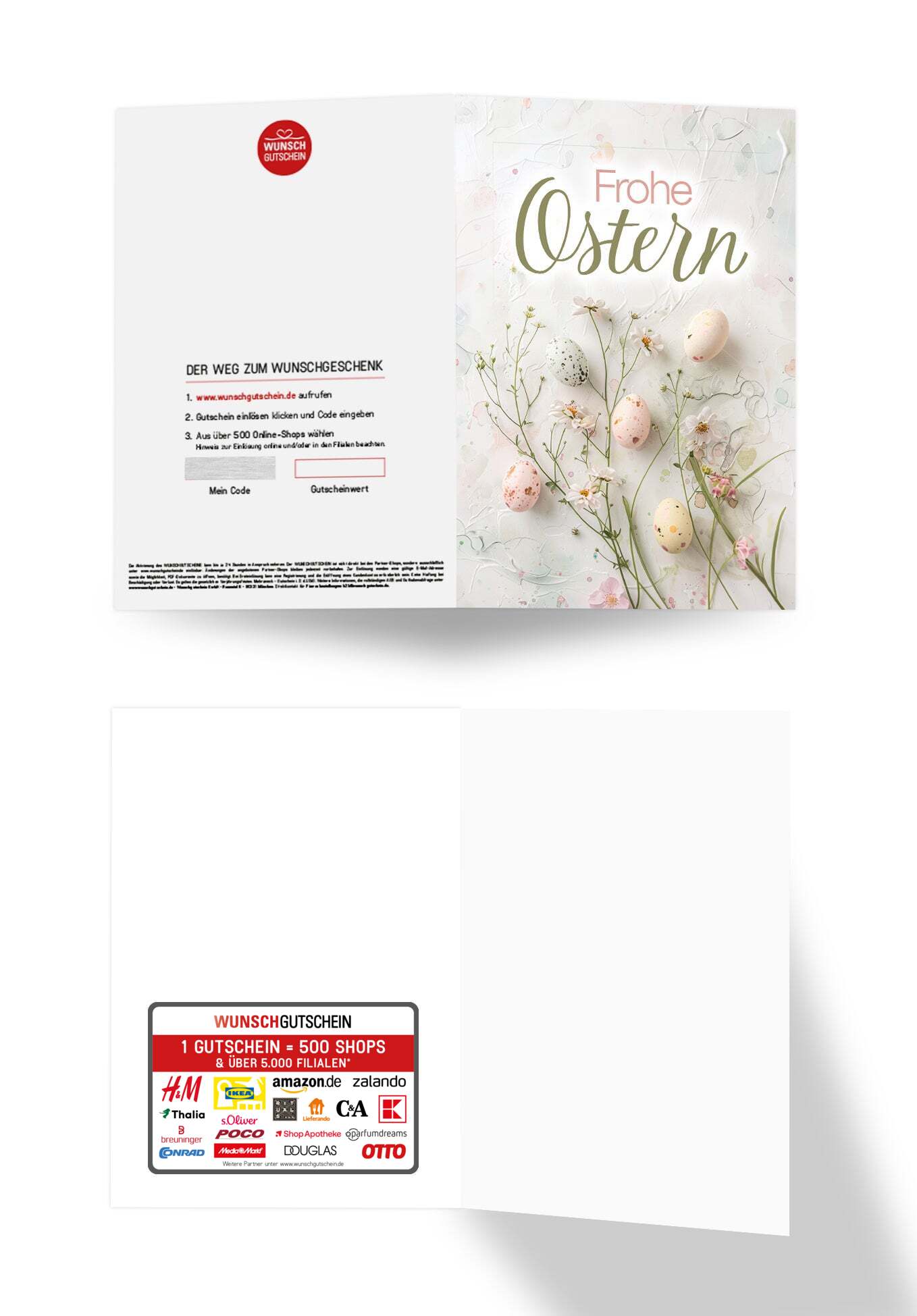 Wunschgutschein Frohe Ostern - Eier und Blumen Pastel – Geschenkgutschein Ansicht 3