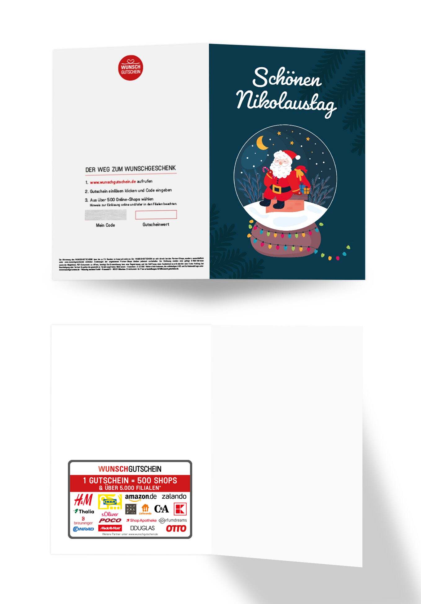 Wunschgutschein Schönen Nikolaustag - Nikolaus Schneekugel – Geschenkgutschein Ansicht 3
