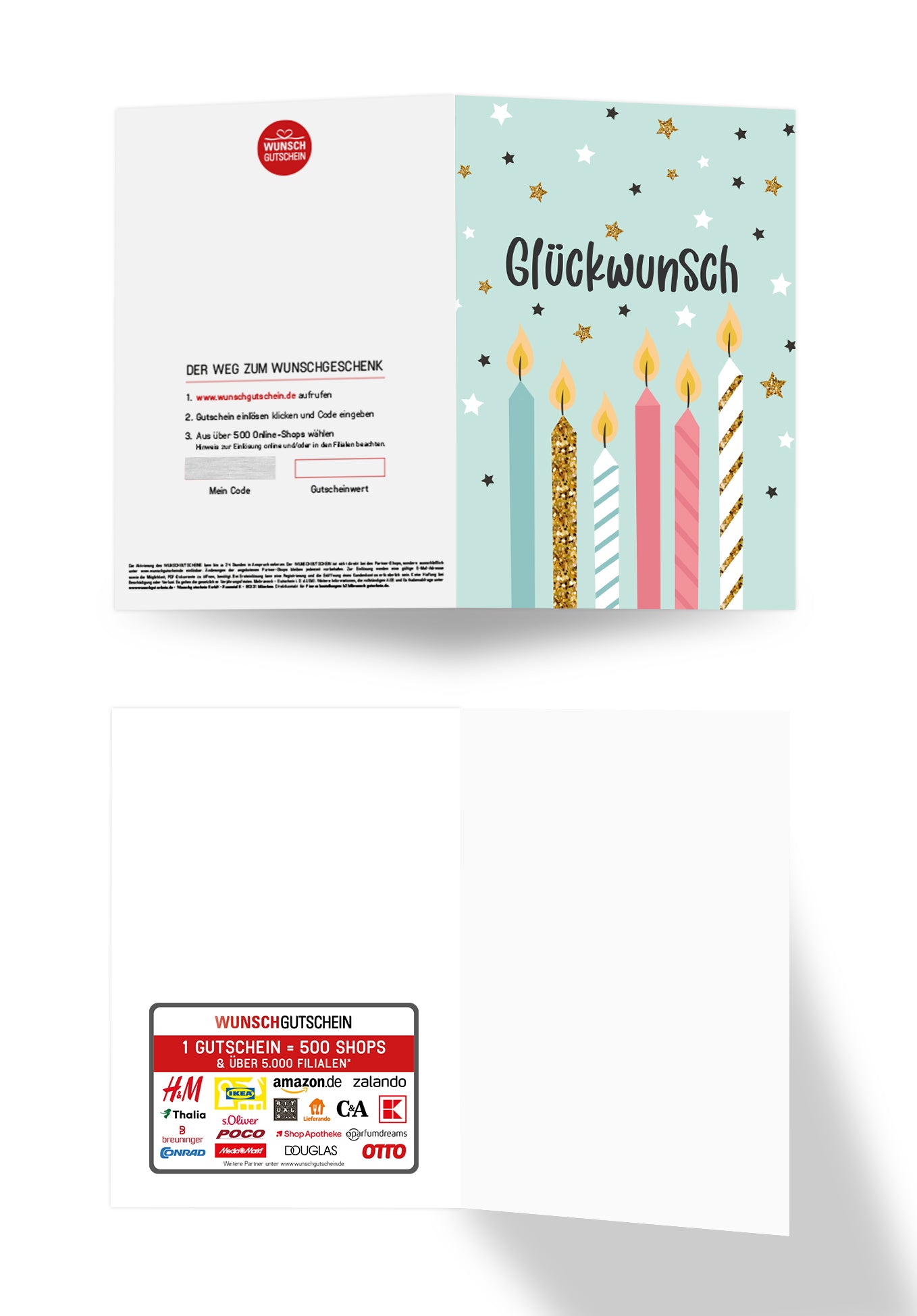 Wunschgutschein Glückwunsch - Kerzen und Sterne PDF – Geschenkgutschein Ansicht 3