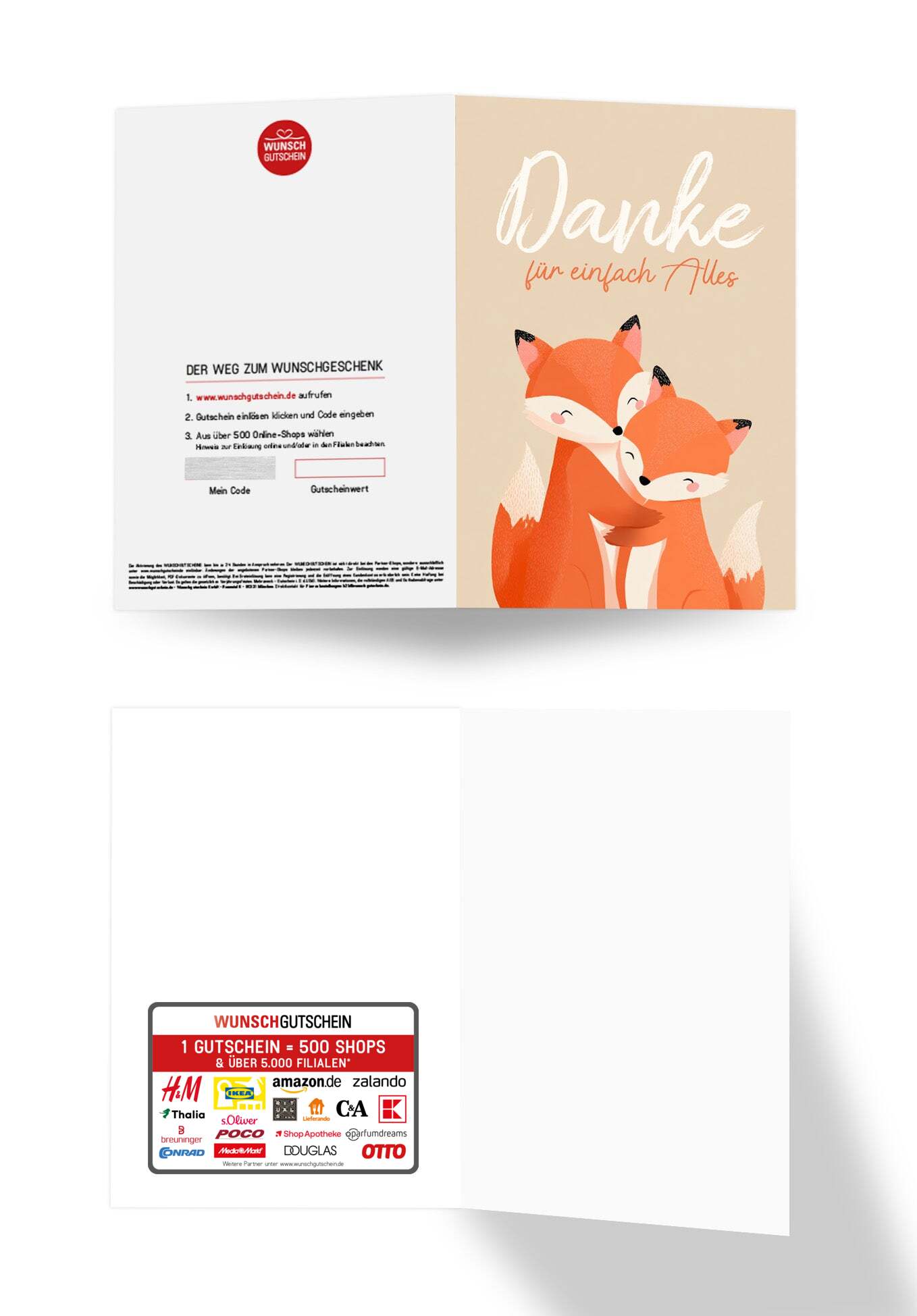 Wunschgutschein Danke für Alles - Füchse – Geschenkgutschein Ansicht 3