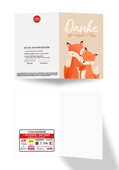 Wunschgutschein Danke für Alles - Füchse – Geschenkgutschein Ansicht 3