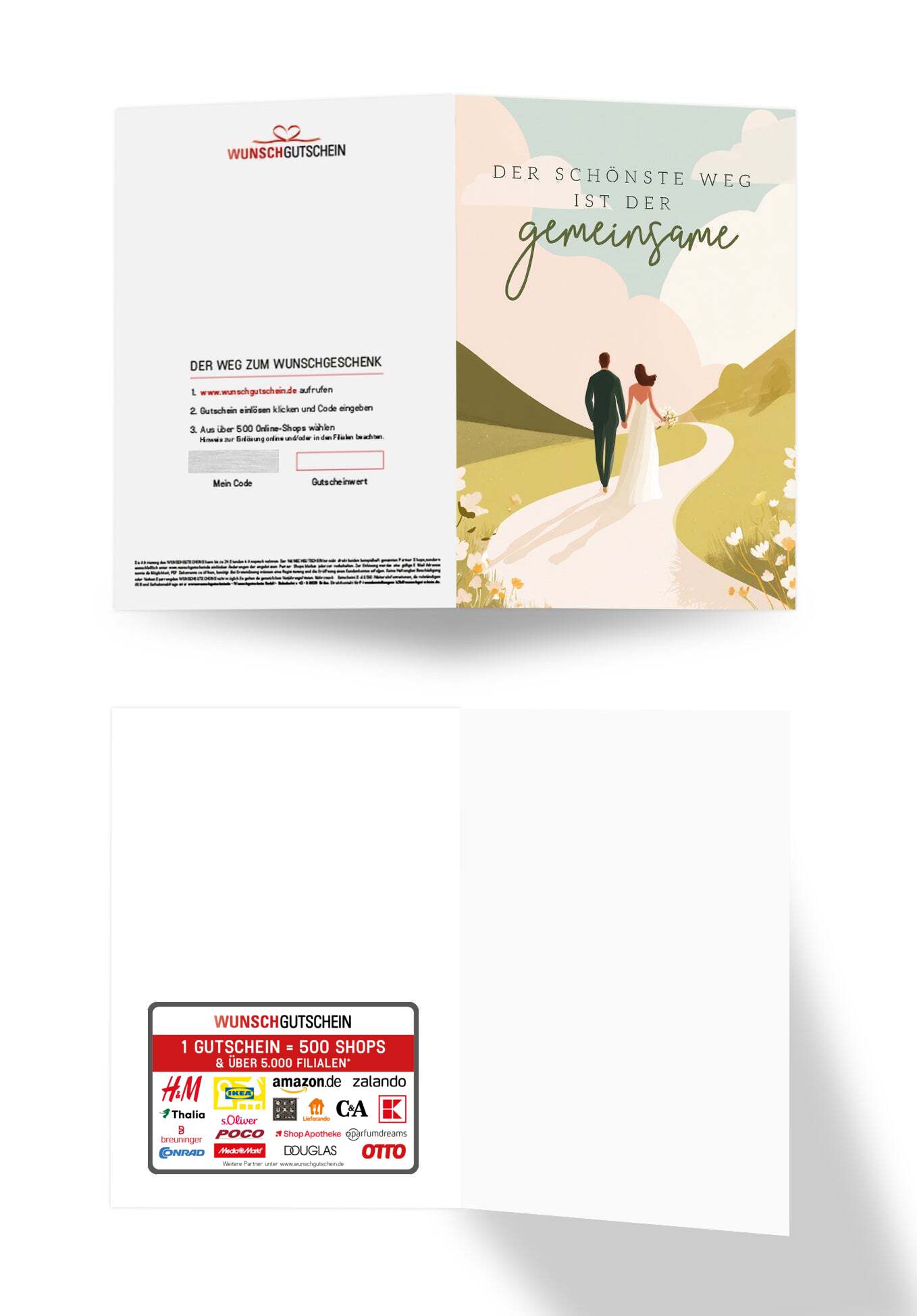 Wunschgutschein Der schönste Weg ist der gemeinsame - Brautpaar PDF – Geschenkgutschein Ansicht 3