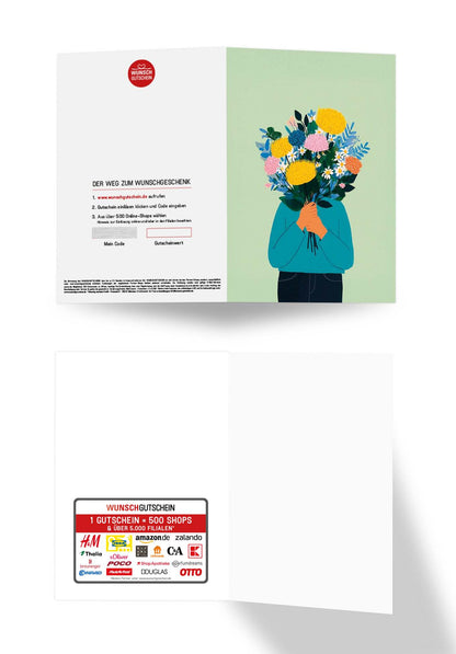 Wunschgutschein Blumenstrauß - Grün PDF – Geschenkgutschein Ansicht 3