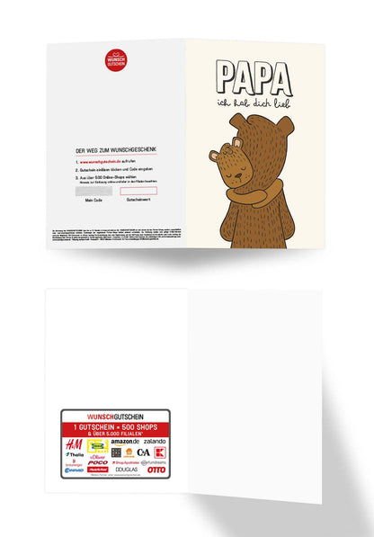 Wunschgutschein Papa ich hab dich lieb - Bären – Geschenkgutschein Ansicht 3