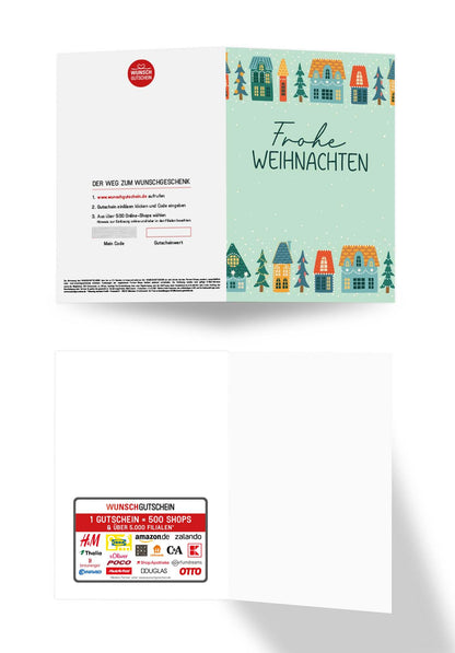 Wunschgutschein Frohe Weihnachten - Häuser PDF – Geschenkgutschein Ansicht 3