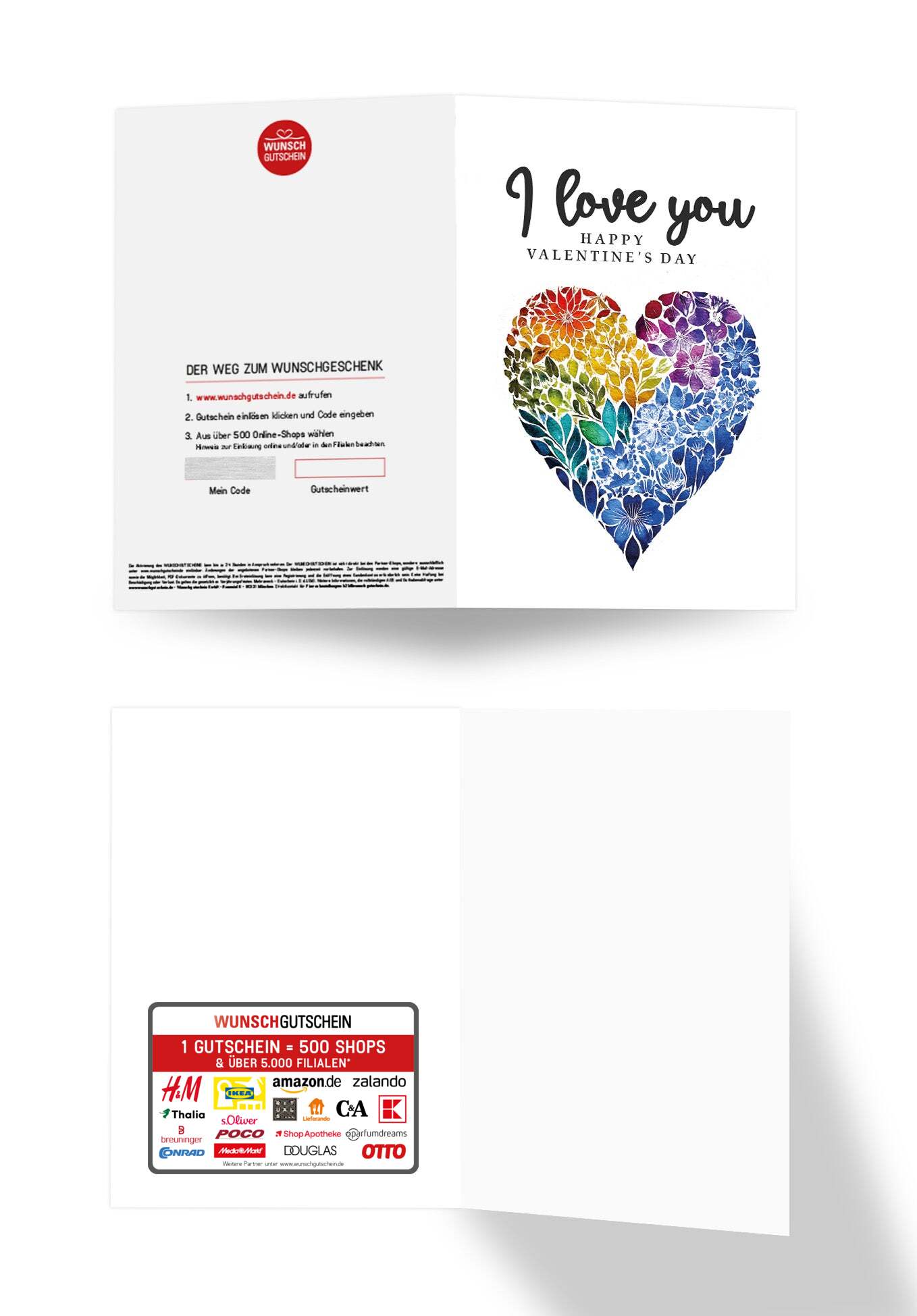 Wunschgutschein I love you - Herz Bunt – Geschenkgutschein Ansicht 3