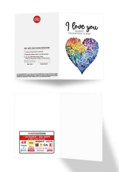 Wunschgutschein I love you - Herz Bunt – Geschenkgutschein Ansicht 3