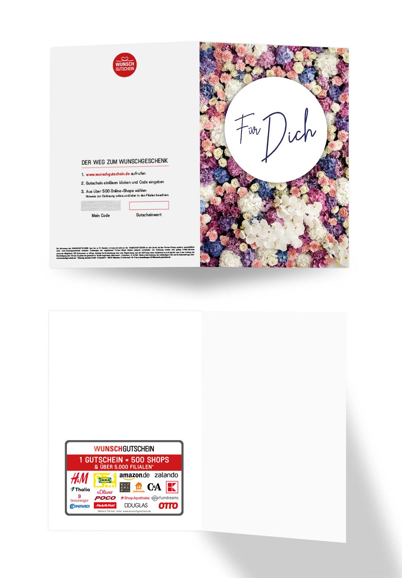 Wunschgutschein Für Dich - Bunte Blumen – Geschenkgutschein Ansicht 3
