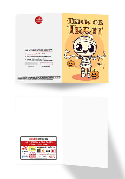 Wunschgutschein Trick or Treat - Mumie PDF – Geschenkgutschein Ansicht 3