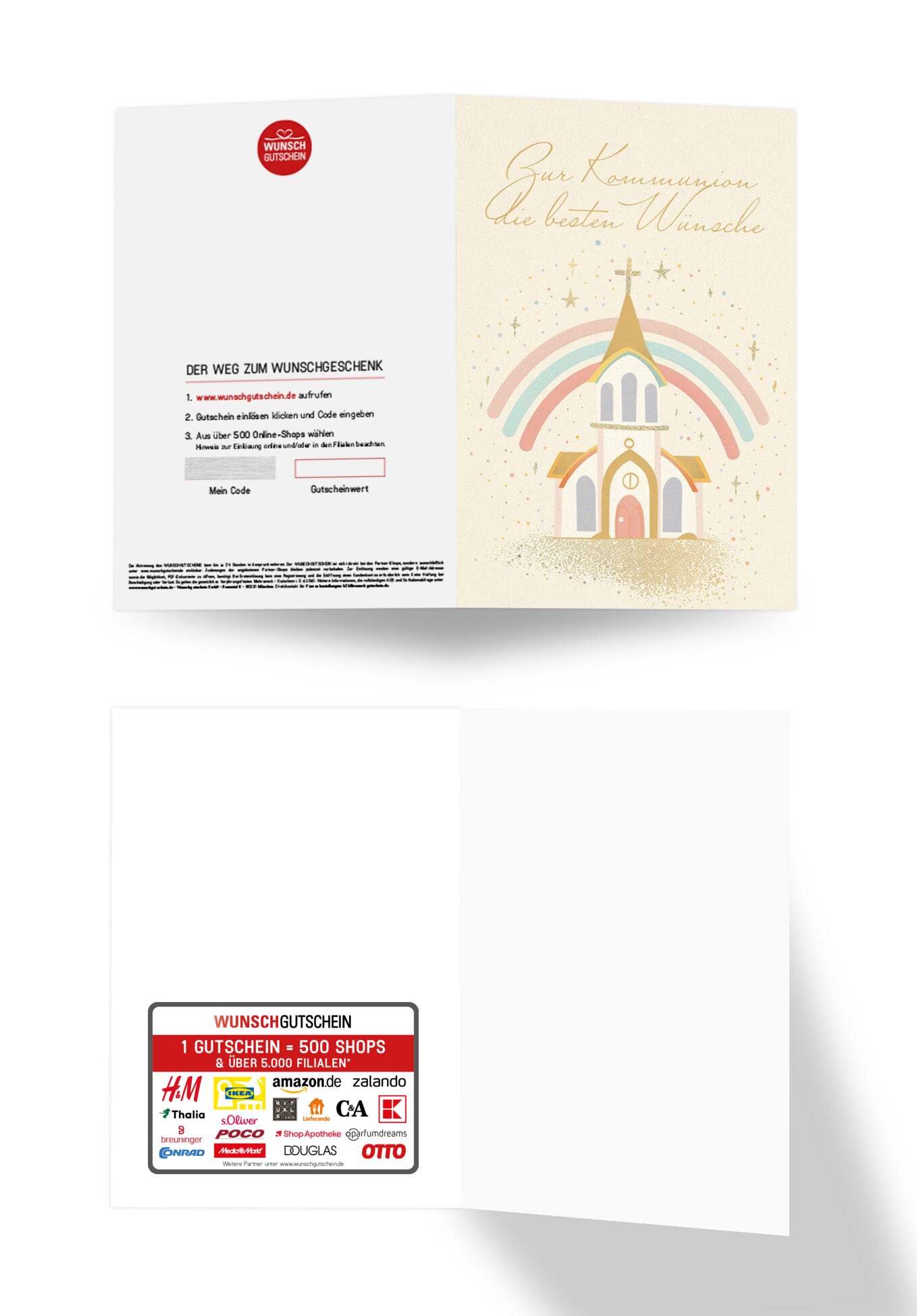 Wunschgutschein Zur Kommunion - Kirche Regenbogen – Geschenkgutschein Ansicht 3