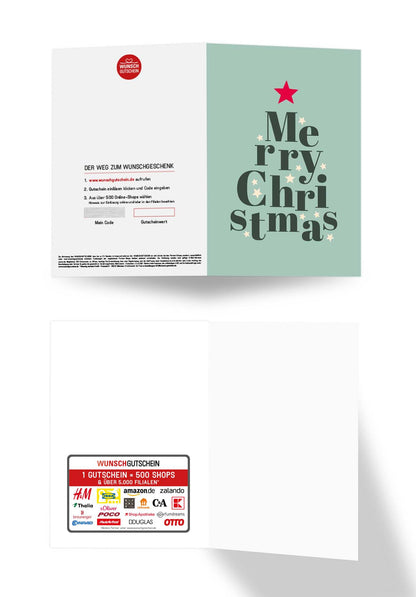 Wunschgutschein Merry Christmas - Buchstaben Tannenbaum – Geschenkgutschein Ansicht 3