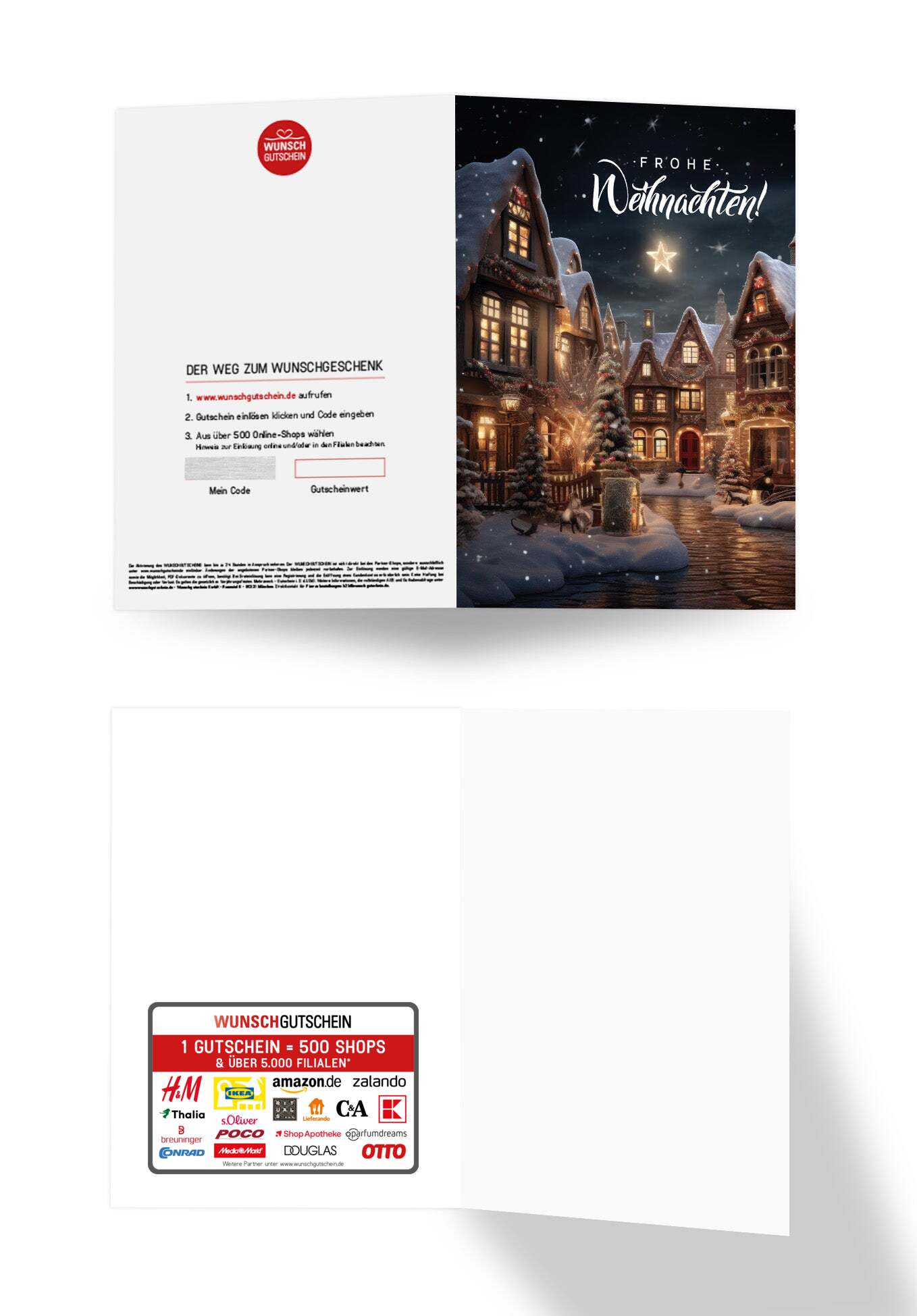 Wunschgutschein Frohe Weihnachten - Dorf PDF – Geschenkgutschein Ansicht 3