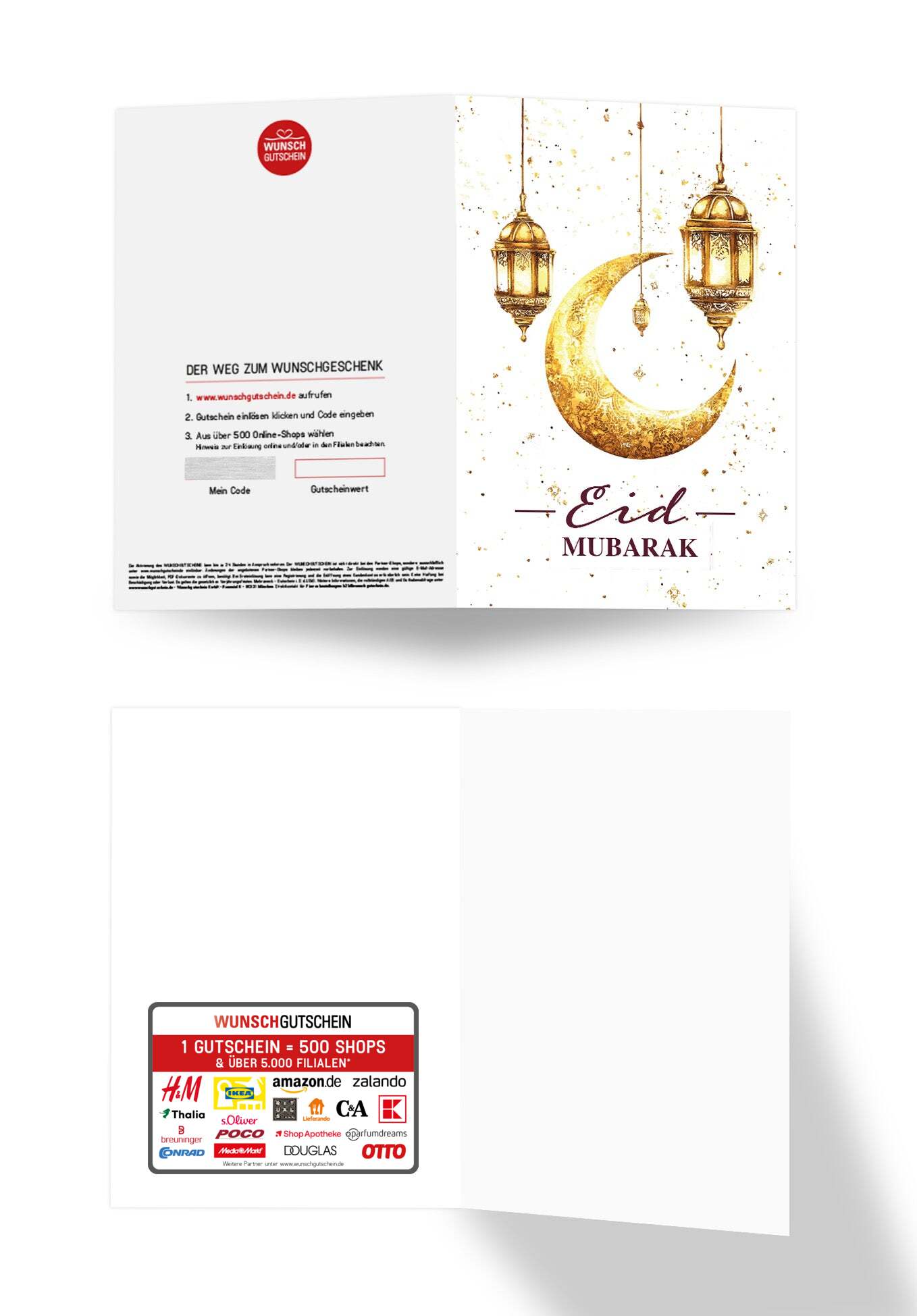 Wunschgutschein Eid Mubarak - Weiß Gold – Geschenkgutschein Ansicht 3