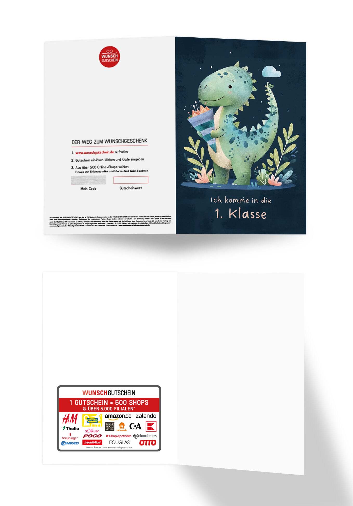 Wunschgutschein 1. Klasse - Dino – Geschenkgutschein Ansicht 3