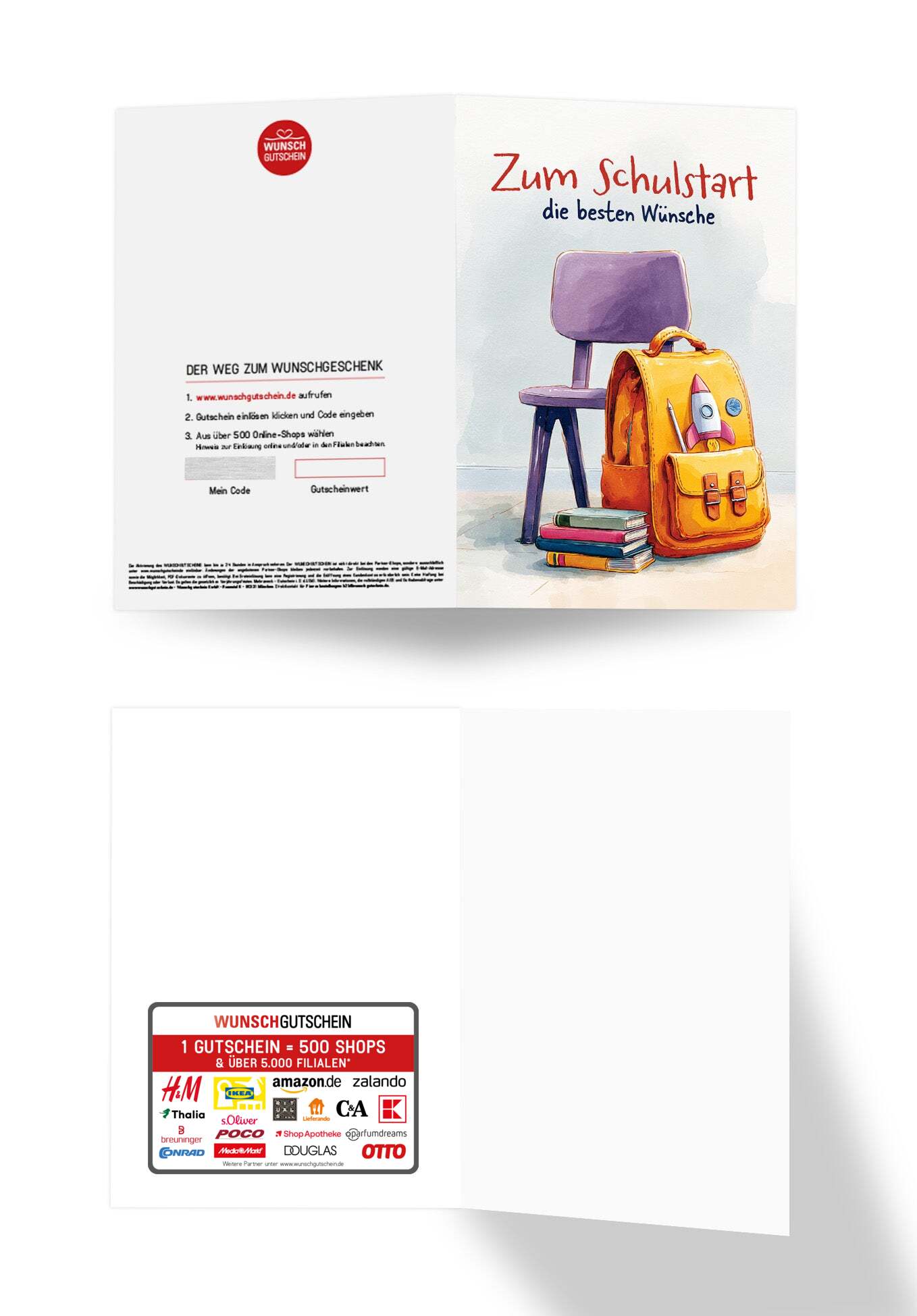 Wunschgutschein Zum Schulstart - Stuhl und Rucksack PDF – Geschenkgutschein Ansicht 3