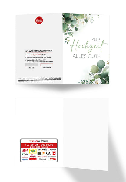 Wunschgutschein Zur Hochzeit alles Gute - Eukalyptus – Geschenkgutschein Ansicht 3