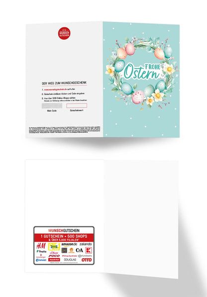 Wunschgutschein Frohe Ostern - Eierkranz – Geschenkgutschein Ansicht 3