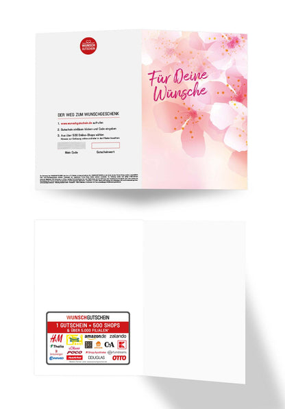 Wunschgutschein Für deine Wünsche - Blumen Rosa – Geschenkgutschein Ansicht 3