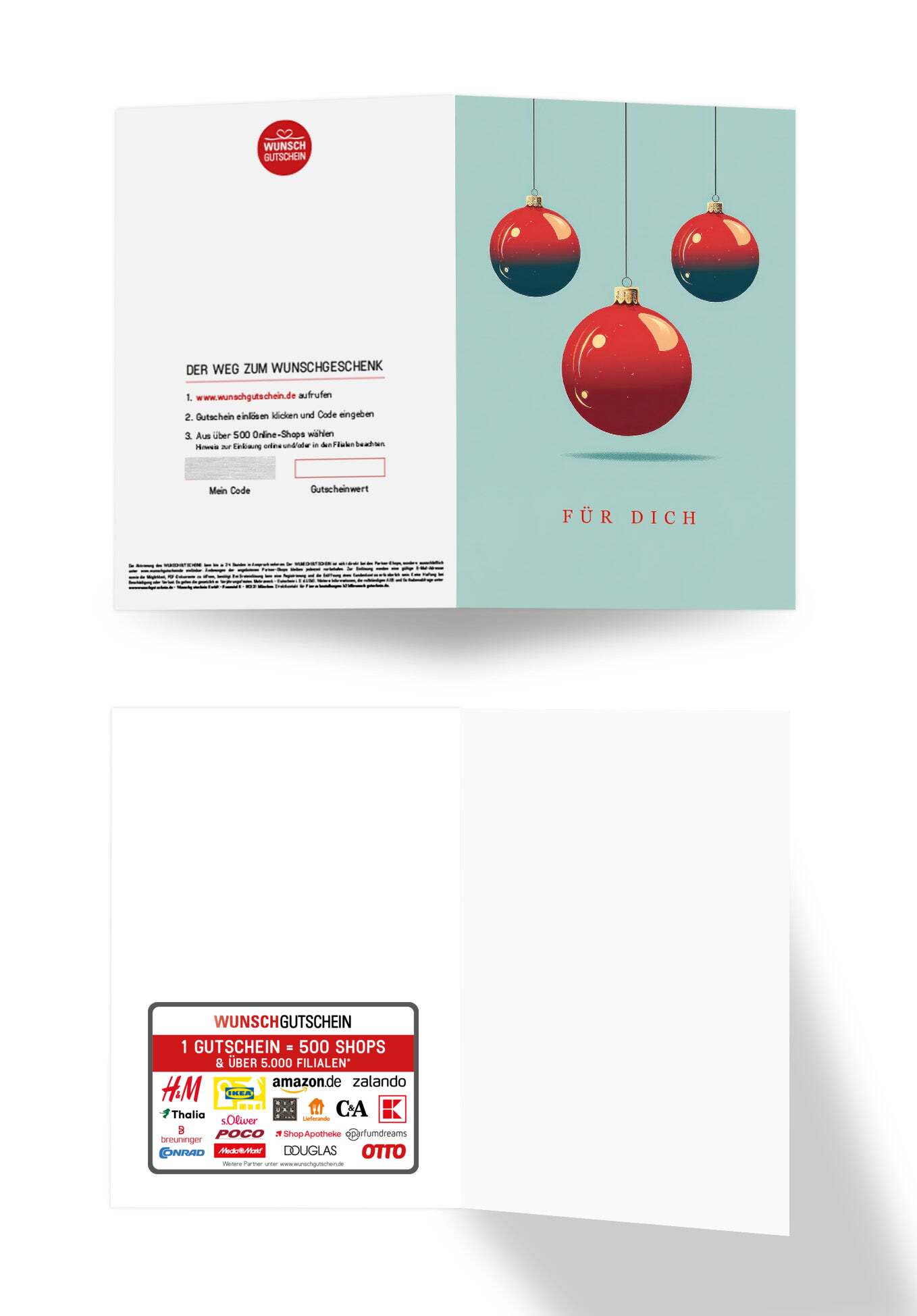 Wunschgutschein Für Dich - Weihnachtskugeln – Geschenkgutschein Ansicht 3