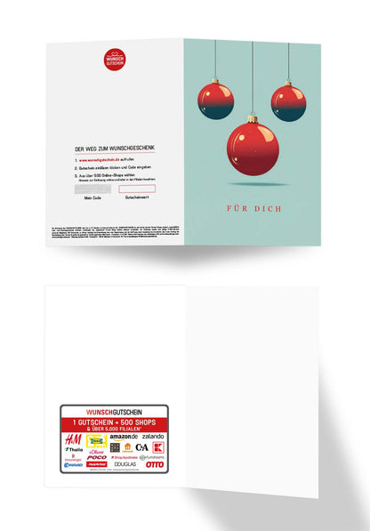 Wunschgutschein Für Dich - Weihnachtskugeln – Geschenkgutschein Ansicht 3