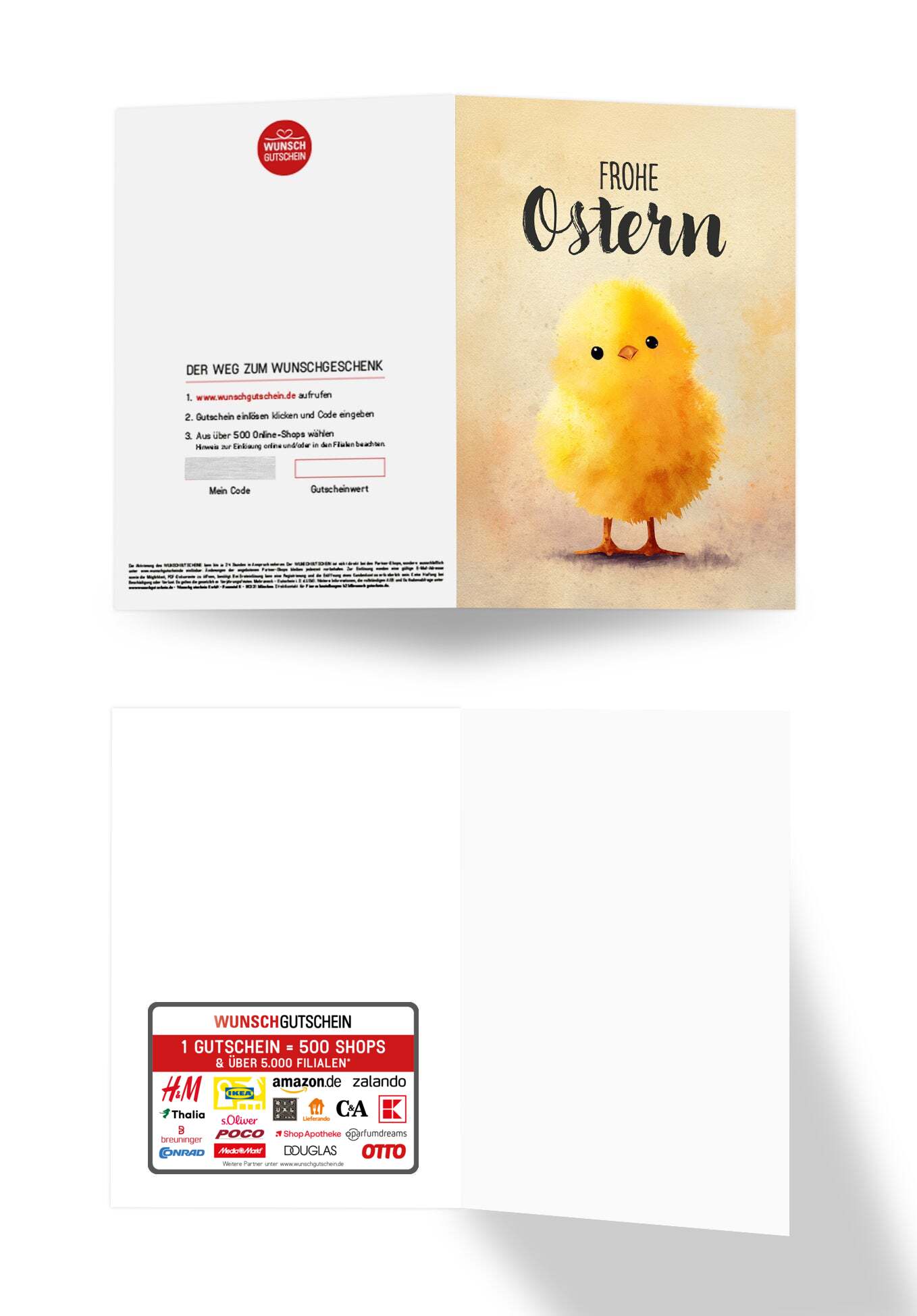 Wunschgutschein Frohe Ostern - Kücken PDF – Geschenkgutschein Ansicht 3