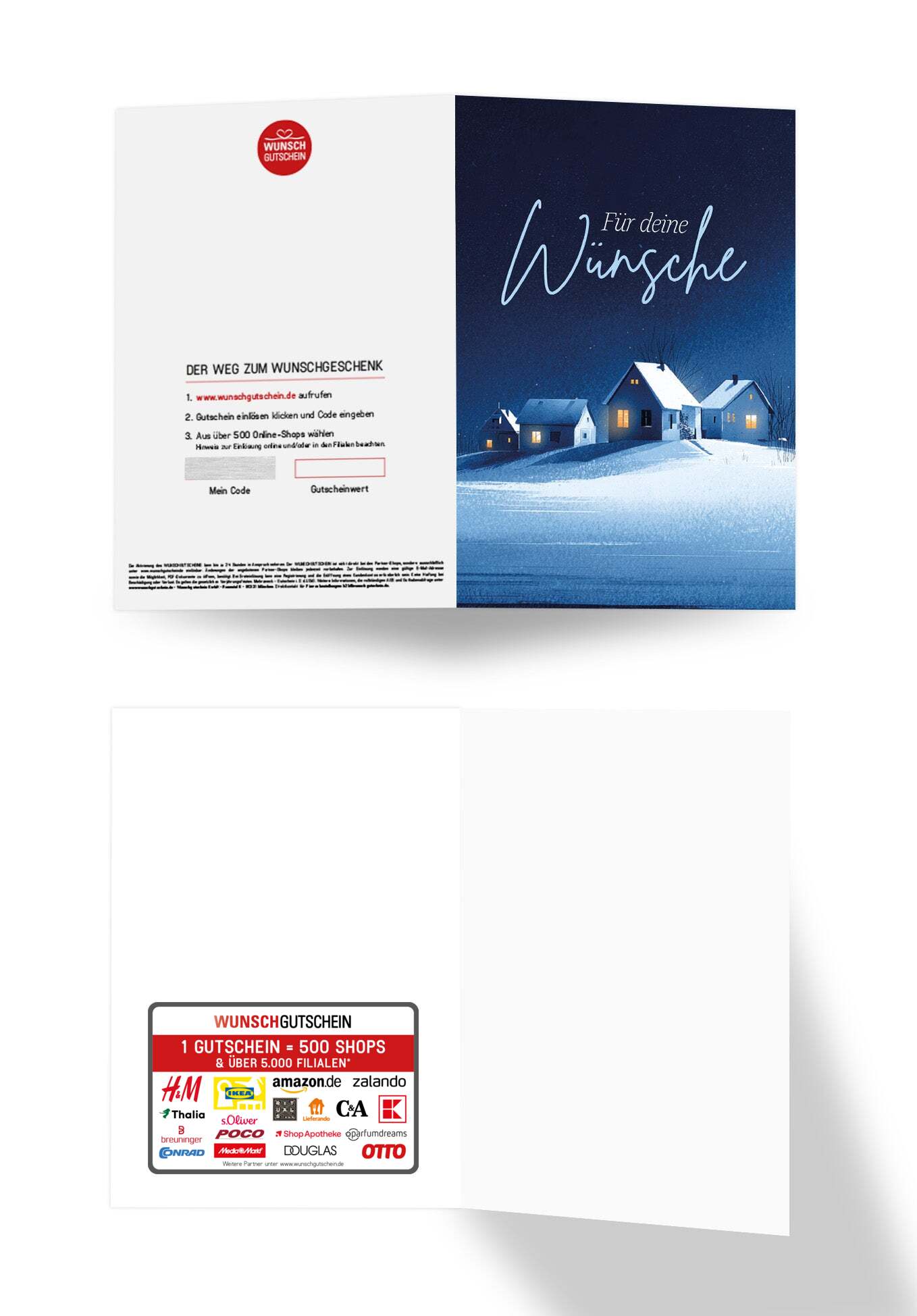 Wunschgutschein Für deine Wünsche - Winterstadt Blau – Geschenkgutschein Ansicht 3