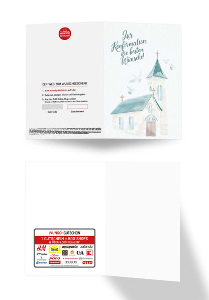 Wunschgutschein Zur Konfirmation - Kirche Grün – Geschenkgutschein Ansicht 3