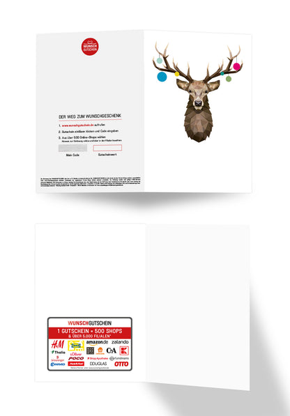 Wunschgutschein Hirsch Illustration – Geschenkgutschein Ansicht 7