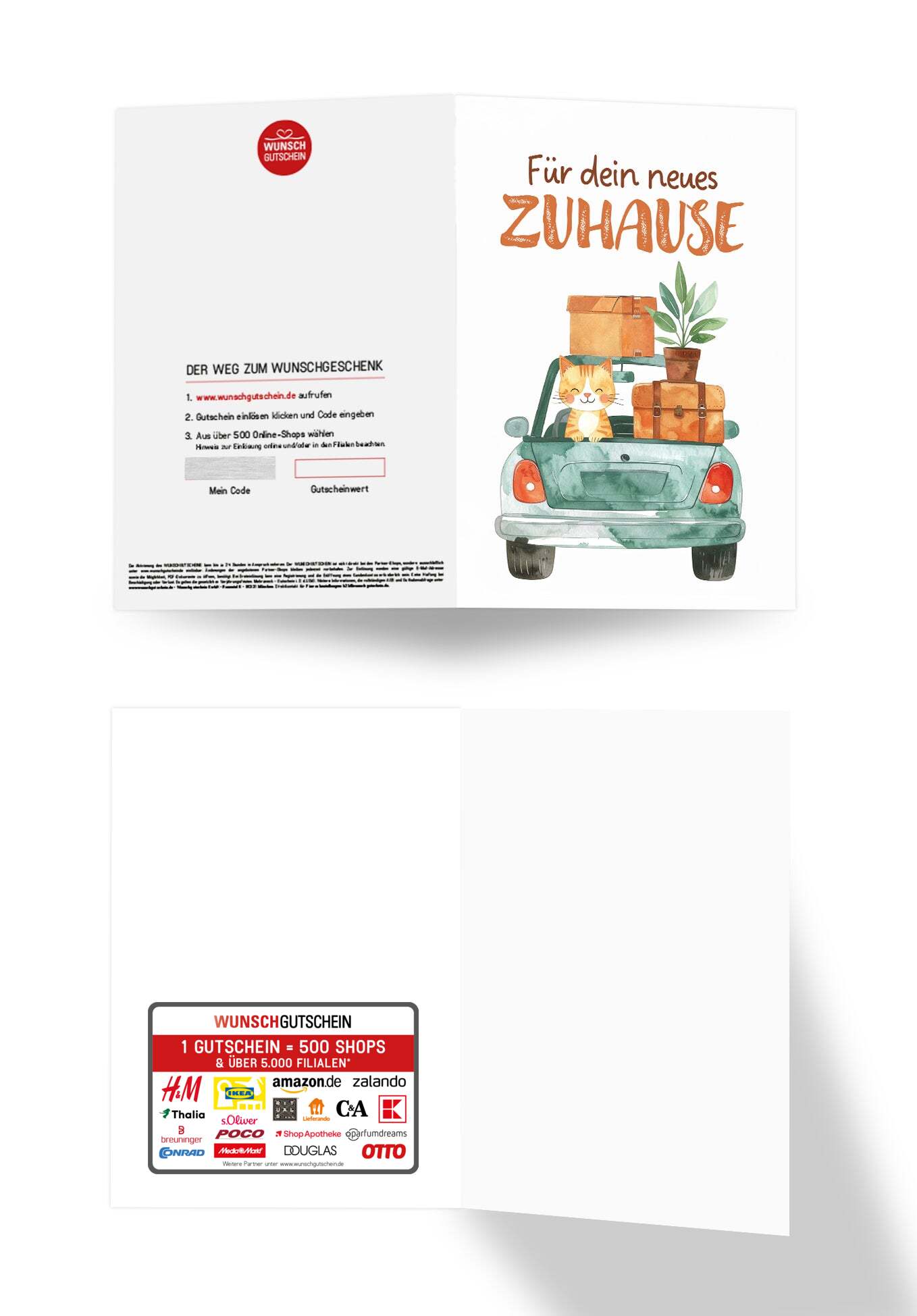 Wunschgutschein Für dein neues Zuhause - Auto Türkis – Geschenkgutschein Ansicht 3
