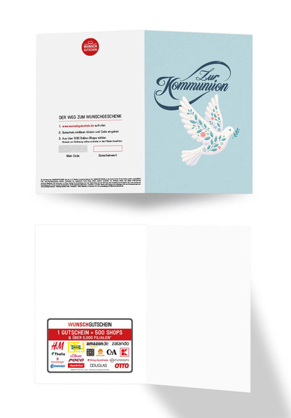 Wunschgutschein Zur Kommunion - Friedenstaube – Geschenkgutschein Ansicht 3