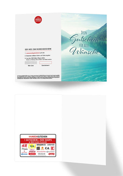 Wunschgutschein Für alle Wünsche - See Blau – Geschenkgutschein Ansicht 3