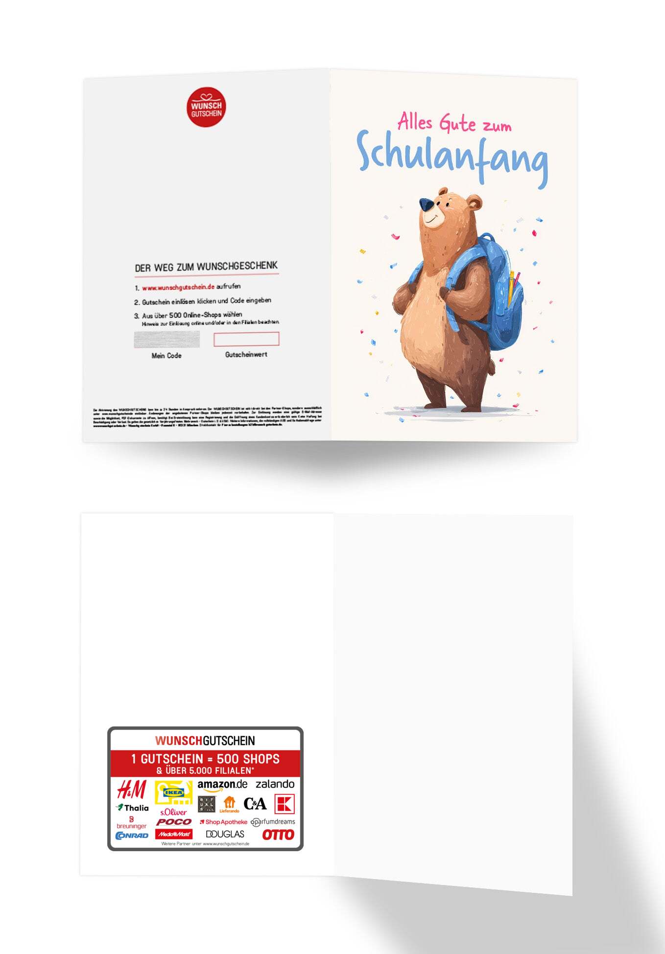 Wunschgutschein Alles Gute Schulanfang - Bär PDF – Geschenkgutschein Ansicht 3