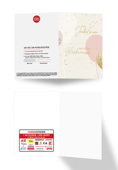 Wunschgutschein Jubiläum - Ballons Rosa – Geschenkgutschein Ansicht 3