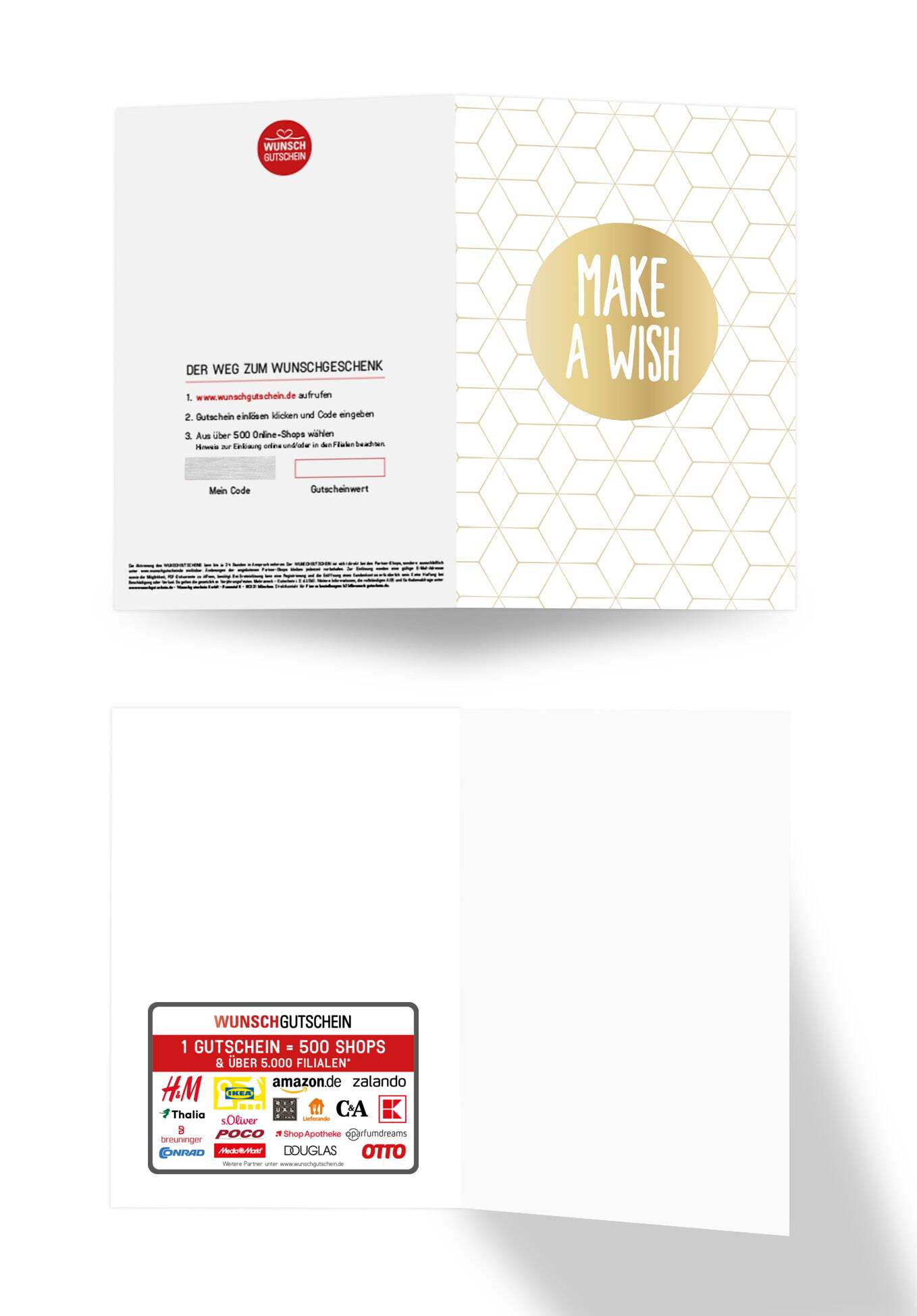Wunschgutschein Make a wish - Gold PDF – Geschenkgutschein Ansicht 3