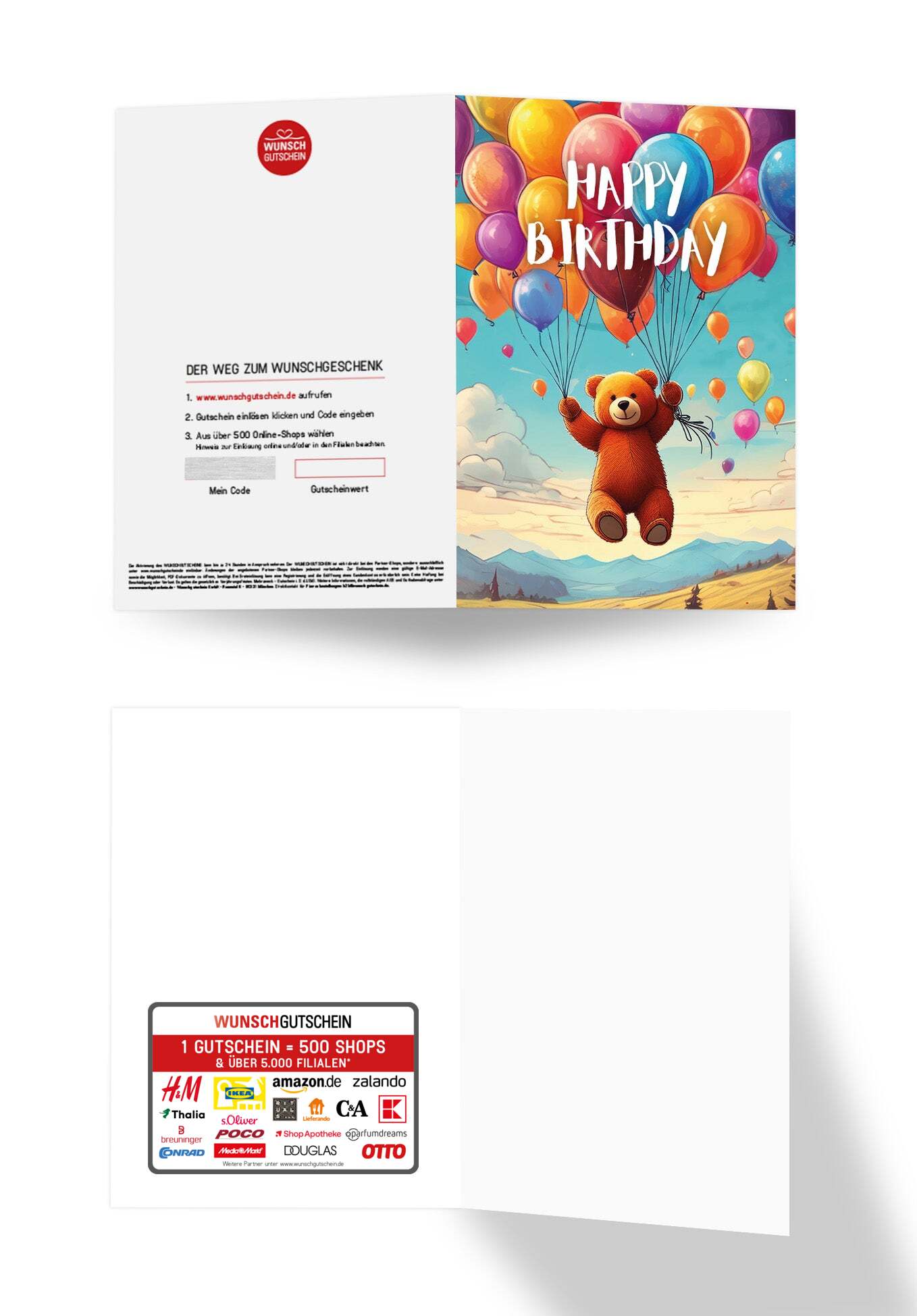 Wunschgutschein Happy Birthday - Bär – Geschenkgutschein Ansicht 3
