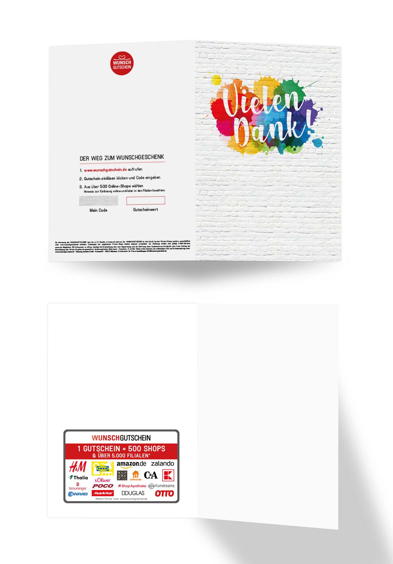 Wunschgutschein Vielen Dank - Bunte Kleckse – Geschenkgutschein Ansicht 3