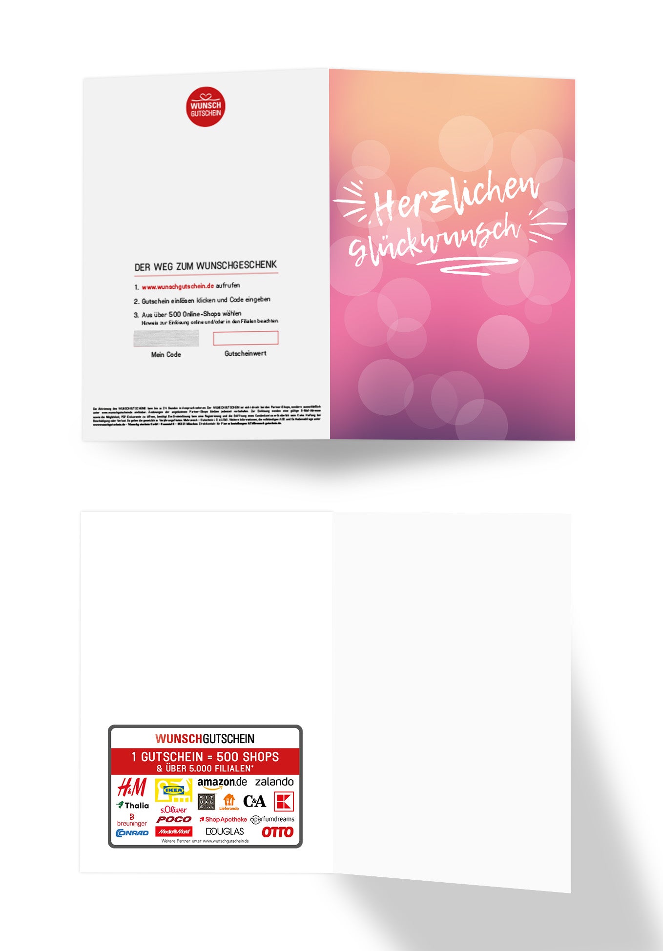 Wunschgutschein Herzlichen Glückwunsch - Pink – Geschenkgutschein Ansicht 7