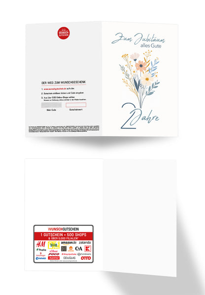 Wunschgutschein 2 Jahre - Blumenstrauß Weiß – Geschenkgutschein Ansicht 3