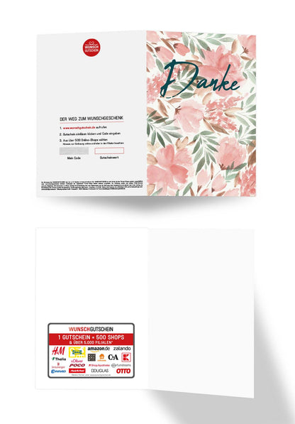 Wunschgutschein Danke - Aquarell Blume PDF – Geschenkgutschein Ansicht 3